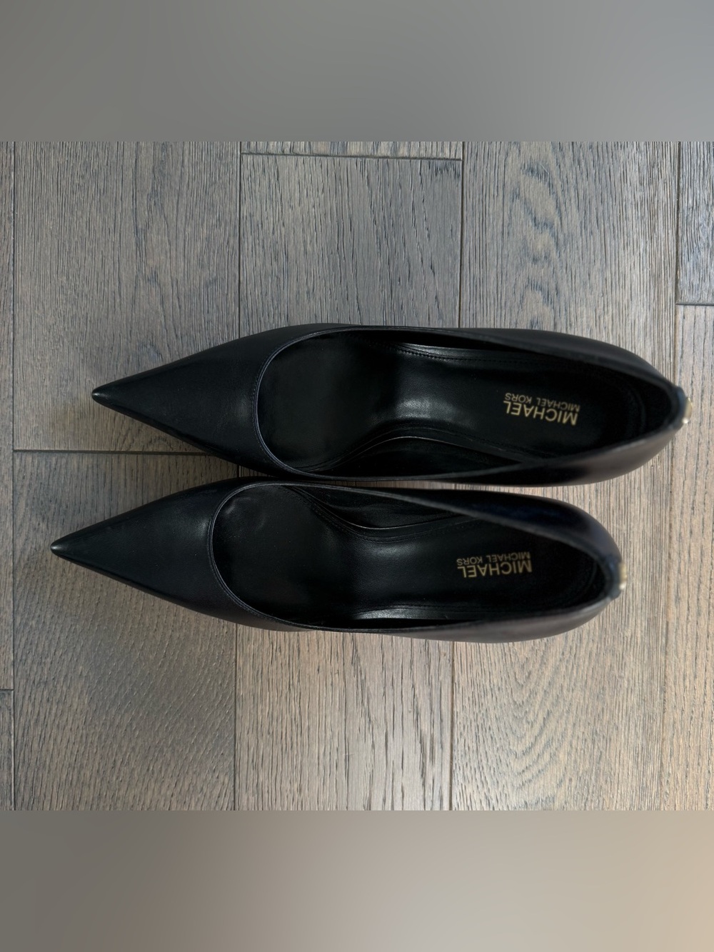 Michael Kors Black Leather Pointed-Toe Pumps